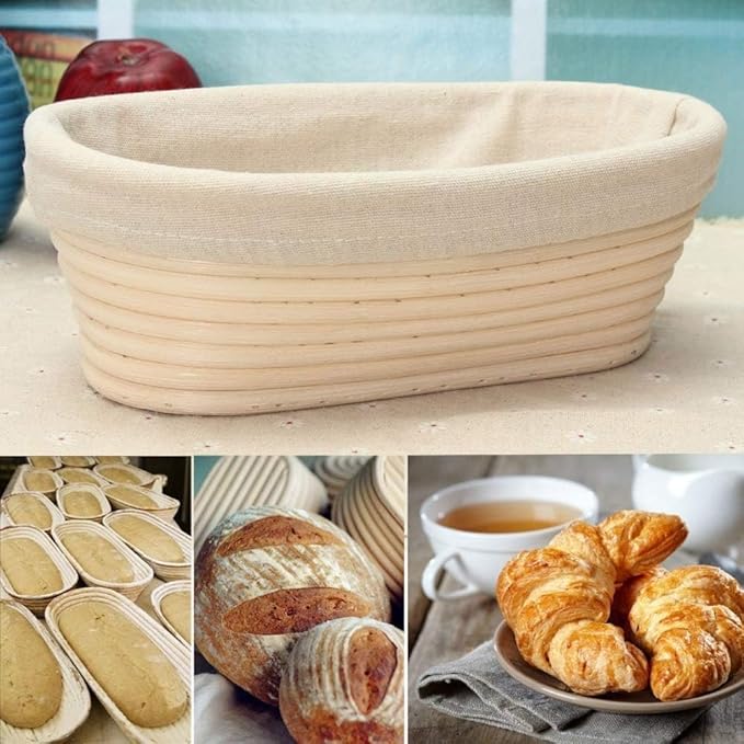Banneton Bread Proofing Basket, 2 Pack 10 Inch Oval Sourdough Proofing Basket, Sourdough Bread