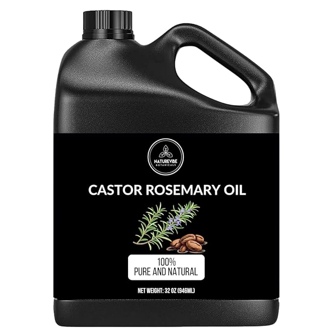 Naturevibe Botanicals Castor Rosemary Oil 32 Ounces | 100% Pure and Natural | Great for Skin Care