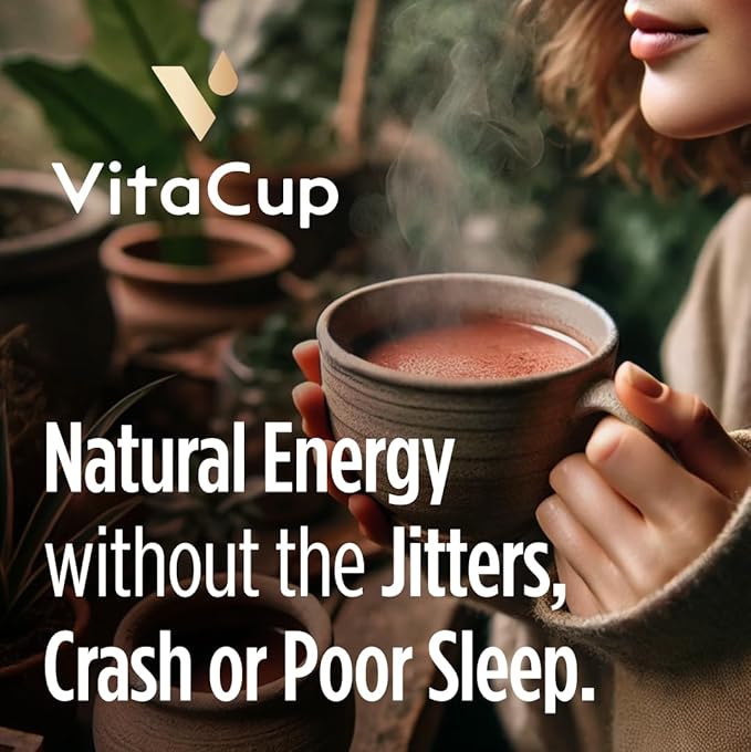 VitaCup Mushroom Coffee Alternative Instant Drink Mix | Mushroom Coffee Substitute for Natural