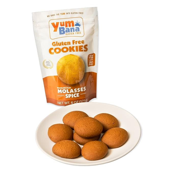 Yumbana Gluten Free Molasses Spice Cookies - Soy Free, Nut Free Cookies - No Artificial Flavors or