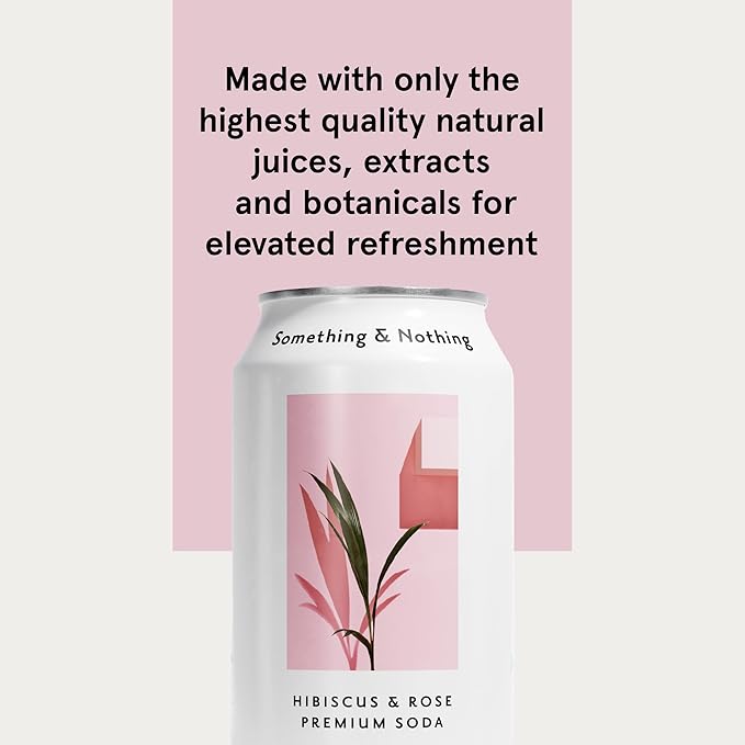 Something & Nothing Hibiscus & Rose Flavoured Sparkling Water | Lightly Carbonated, Full Flavoured