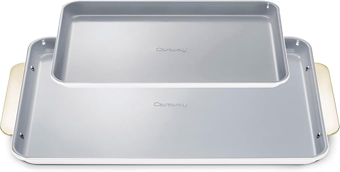 Caraway Non-Stick Ceramic Baking Sheet Duo - Naturally Slick Ceramic Coating - Non-Toxic, PTFE &