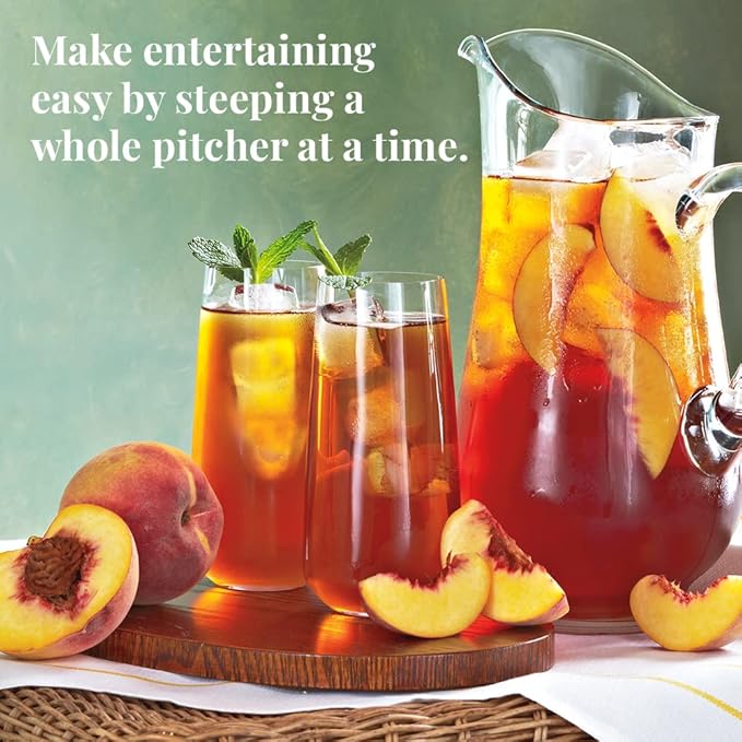 The Republic of Tea – Ginger Peach Black Iced Tea Bags, 40 Large Quart-Sized Iced Tea Pouches