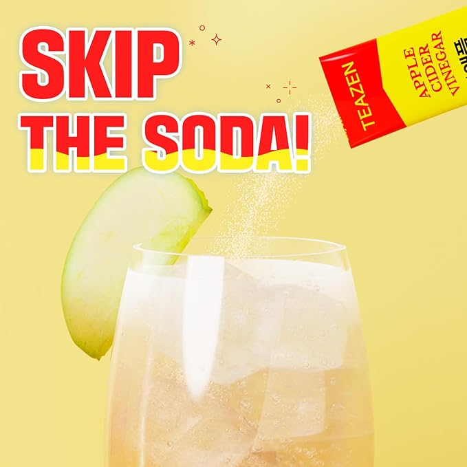 TEAZEN Apple Cider Vinegar Drink Powder Stick ??On-the-Go Wellness with 1500mg ACV, Sugar-Free