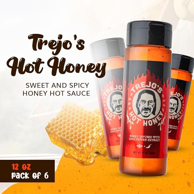 Trejo's Tacos Hot Honey | Sweet and Spicy Honey Hot Sauce | Infused with Chili Pepper Extract |
