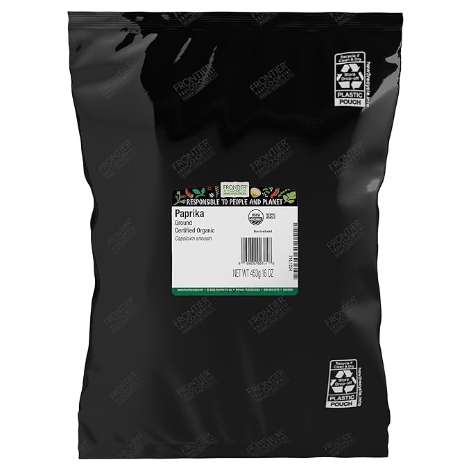 Frontier Co-op Organic Ground Paprika 1lb Bulk Bag - Paprika Powder Seasoning - Restaurant Supply