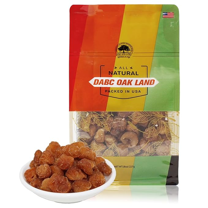 DABC OAK LAND Natural Dried Longan 100% Fruit Meat, Premium Thailand Sun Dried Longan, Naturally