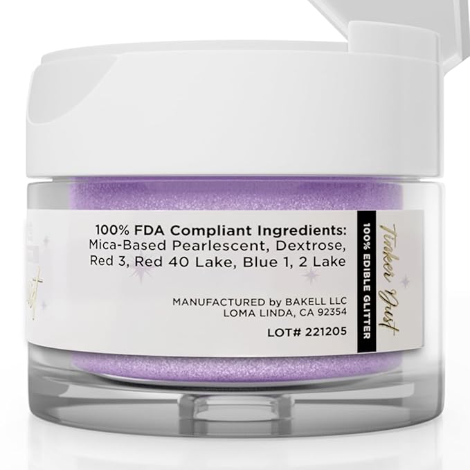 Bakell - Lilac Purple Tinker Dust (5g, 1x Jar) Edible Glitter for Food, Desserts, and Beverages!