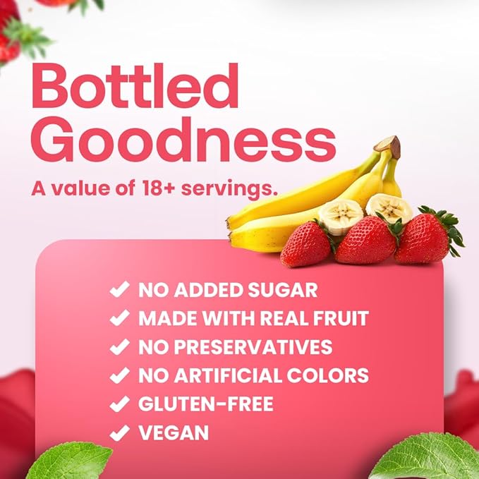 Dr. Smoothie 100% Crushed Strawberry Banana ??No Added Sugar, Made with Real Fruits/Fruit Juice