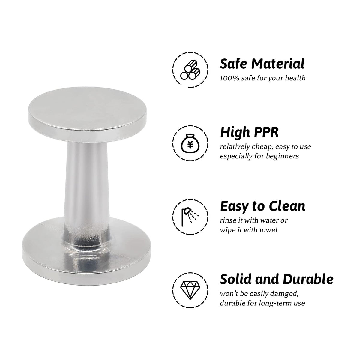 Ezebesta Dual-Sided Espresso Hand Tamper 51mm and 58mm Dual Ended Tamper Coffee Ground Press