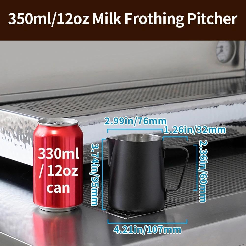 watchget 12oz Milk Frothing Pitcher Stainless Steel Espresso Steaming Jug