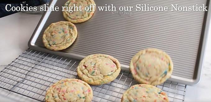 USA Pan Bakeware Cookie Sheet, Warp Resistant Nonstick Baking Pan, Made in the USA from Aluminized