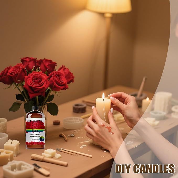 Rose Essential Oil, Rose Oil 16 Fl Oz 480ML for Diffuser Humidifier Yoga Cleaning DIY Candle Soap