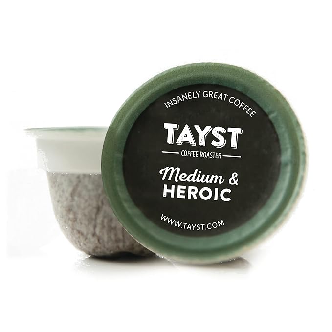 Tayst Coffee Pods, Medium & Heroic Medium Roast, K Cups Compatible with Keurig Coffee Maker