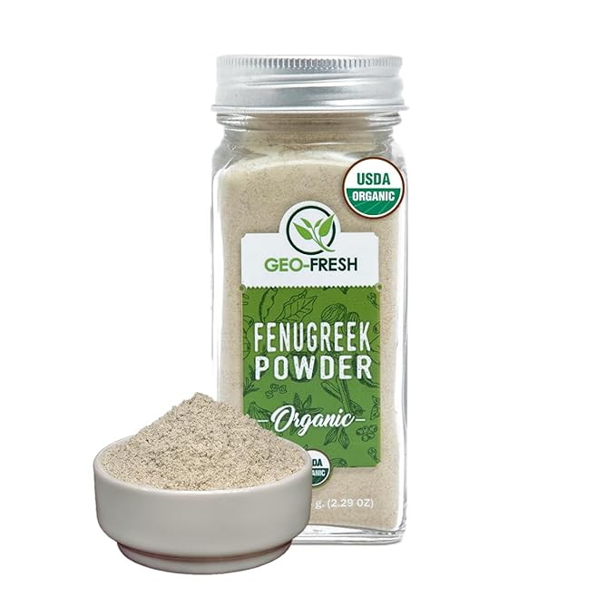 Geo-Fresh Fenugreek Powder Organic ??2.29 oz (65g) ??Organic Fenugreek Powder ??Ground Spices for