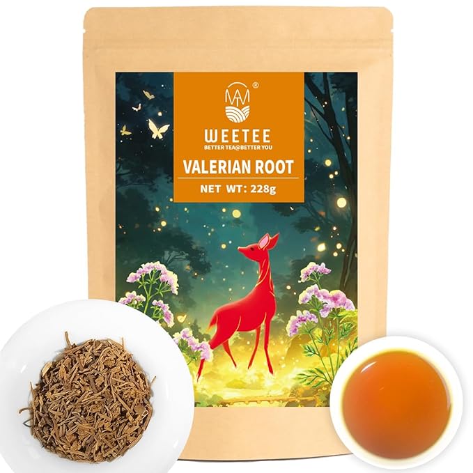 WT WEETEE Valerian Root Tea Loose Leaf 8oz, Made with Pure Cut & Sifted Valerian Root For DIY