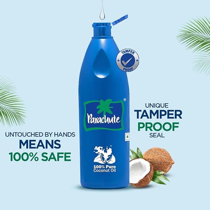 Parachute Coconut Oil| 100% Pure & Natural| Unrefined Coconut Oil| No Chemicals & Preservatives|
