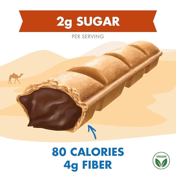 Crispy Dunes Vegan Dark Chocolate Wafer Sticks ??Low-Calorie Snack with Dark Chocolate Cream
