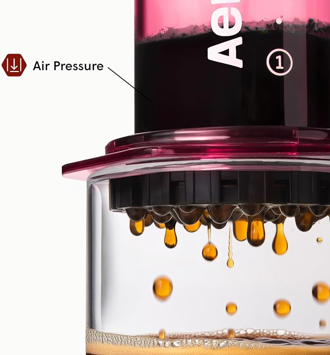 AeroPress Clear Pink Coffee Press – 3 In 1 Brew Method Combines French Press, Espresso, Full Bodied