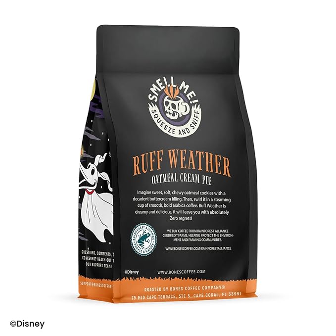 Bones Coffee Company The Nightmare Before Christmas Ruff Weather Flavored Coffee Beans, Medium