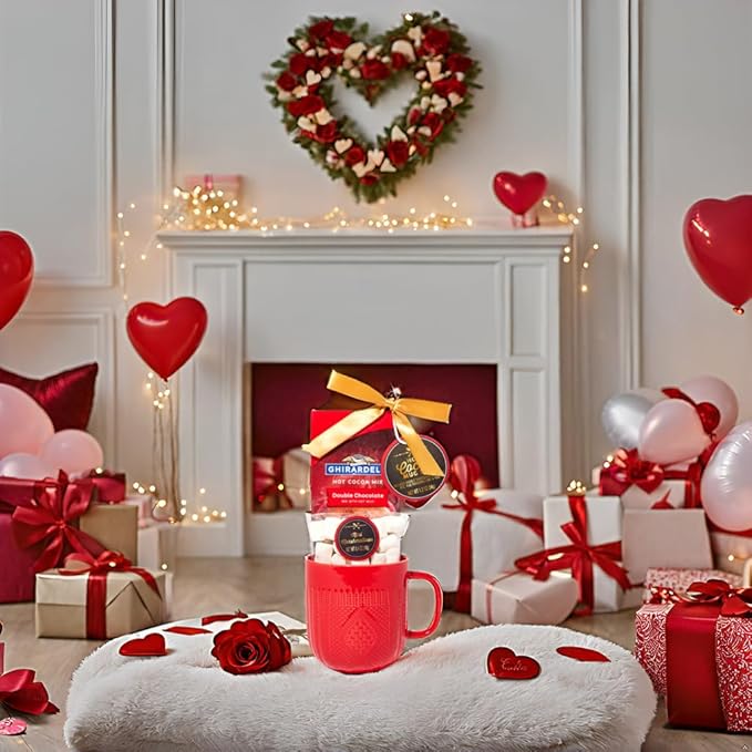 Hot Chocolate Gift Set Made with Ghirardelli, Includes 1 Single-Serve Packet of Ghirardelli Double