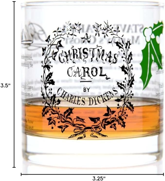 Well Told Classic Literature Rocks Glass - A Christmas Carol by Charles Dickens - Old Fashioned