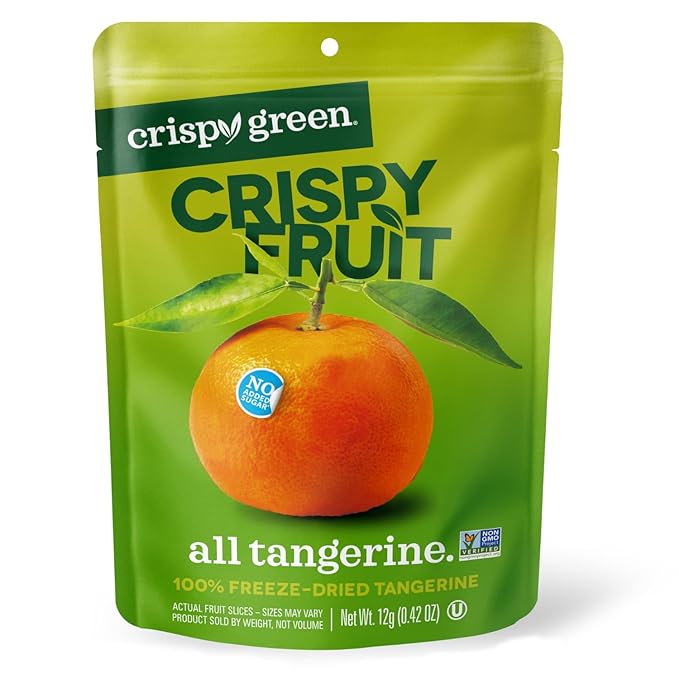 Crispy Green Natural Freeze-Dried Fruit, Tangerine Single-Serve, No Sugar Added, 0.42 Ounce (Pack