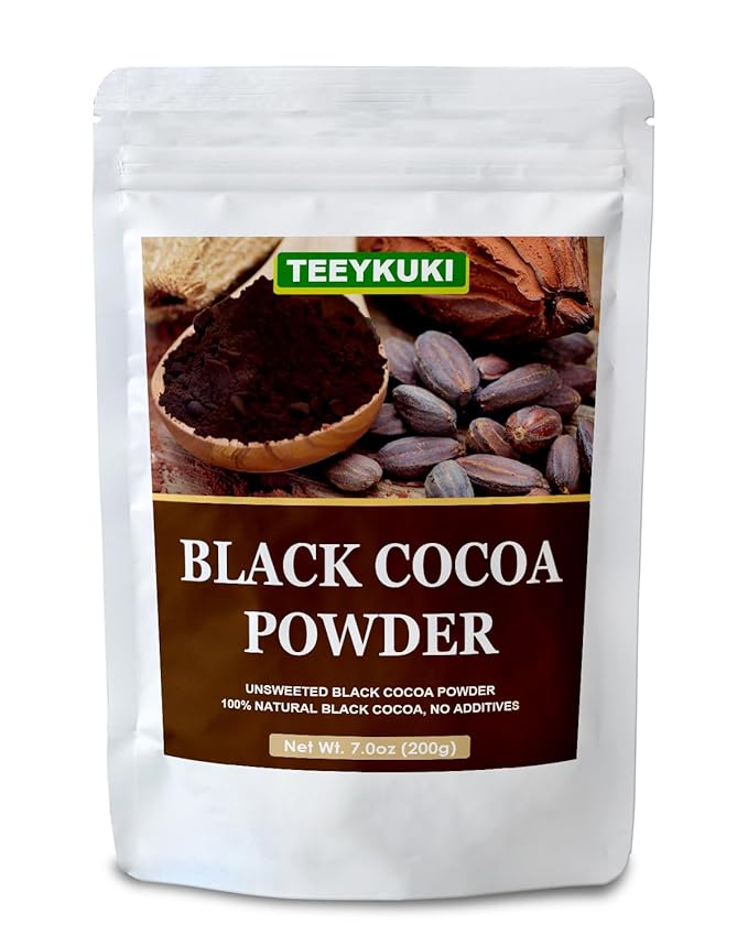 Black Cocoa Powder, 7.0oz(200.0g), Premium Food Grade Black Cocoa Powders for Cooking & Baking