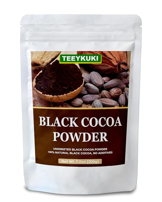 Black Cocoa Powder, 7.0oz(200.0g), Premium Food Grade Black Cocoa Powders for Cooking & Baking
