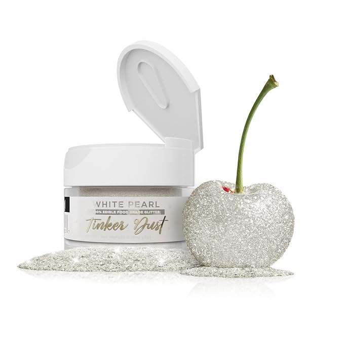 Bakell - White Tinker Dust (5g, 1x Jar) Edible Glitter for Food, Desserts, and Beverages!