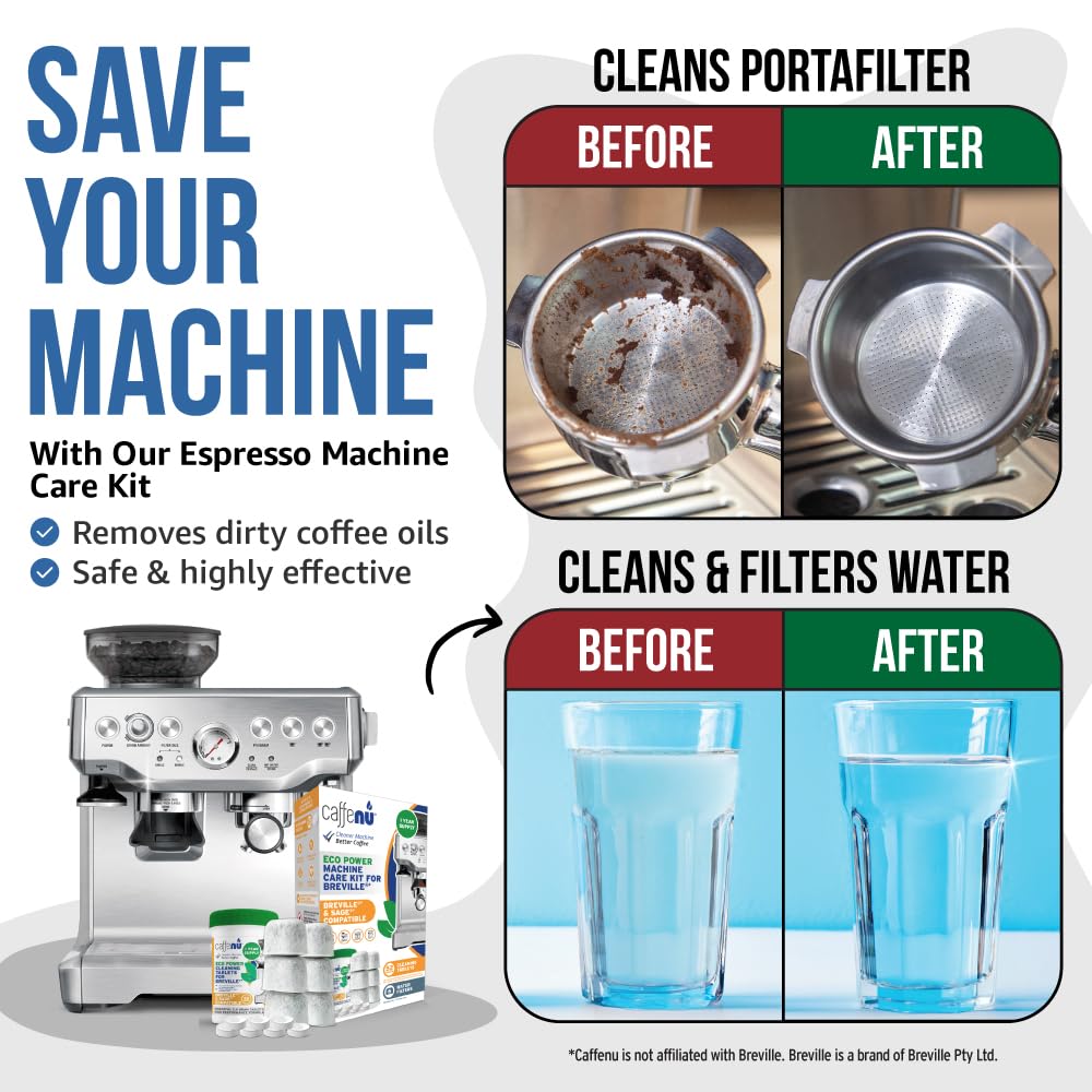 Caffenu Breville Compatible Cleaning Tablets and Water Filter, Espresso Kit