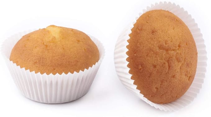 Caperci Standard White Cupcake Liners 500 Count, No Smell, Food Grade & Grease-Proof Baking Cups