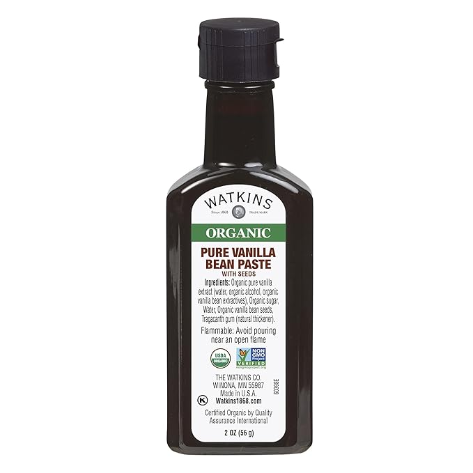 Watkins Organic Pure Vanilla Bean Paste, Non-GMO, Kosher, 2 oz. Bottle, 1-Pack