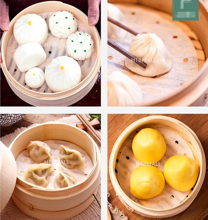 200pcs Air Fryer Liners, 10 inches Bamboo Steamer Liners, Premium Perforated Parchment Steaming