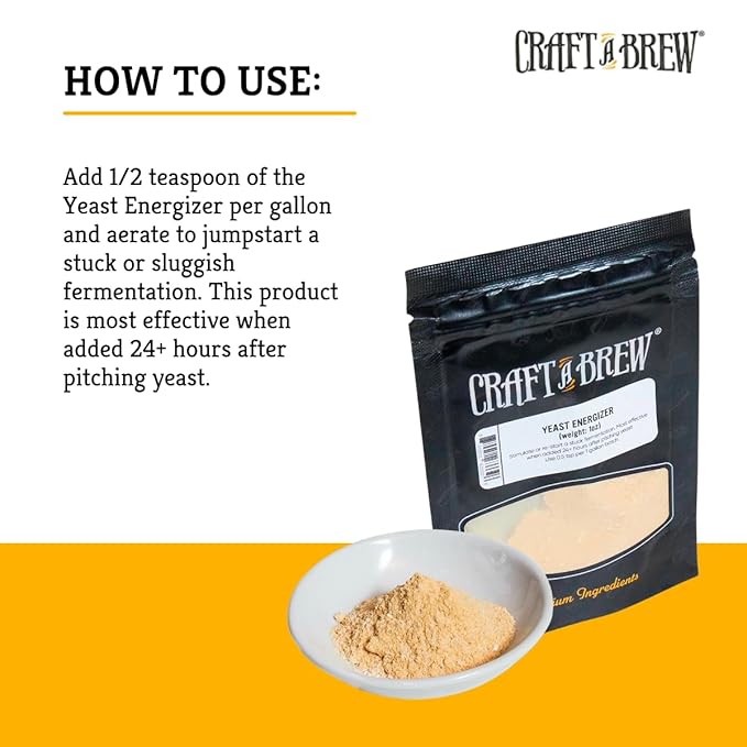Craft A Brew - Yeast Energizer - For Wine & Beer Brewing - Nutrient Booster - For Stalled