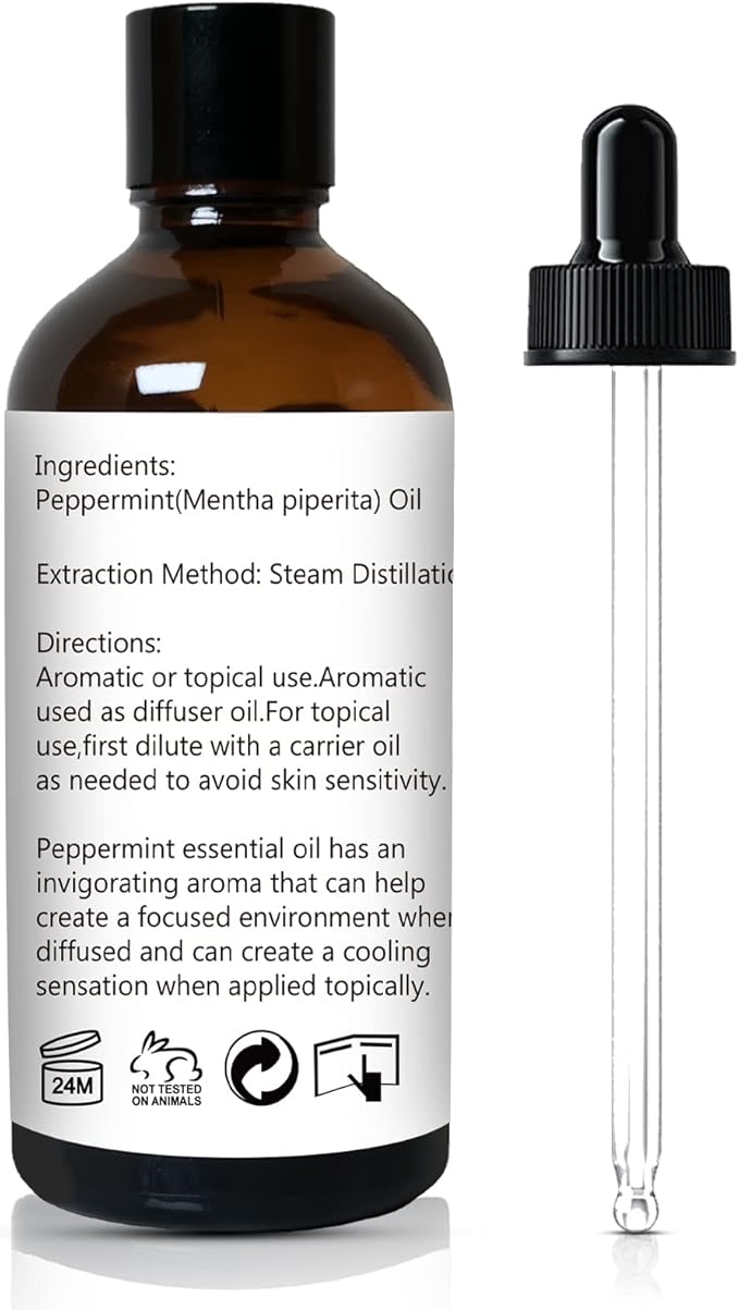 Peppermint Oil for Diffuser, Hair, Spray, Soap, Body Wash, 100% Pure Peppermint Essential Oil