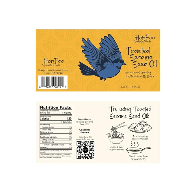 HonFoo Toasted Sesame Oil, 8.45 Fl Oz Glass Decorative Bottle, It?™s Toasted