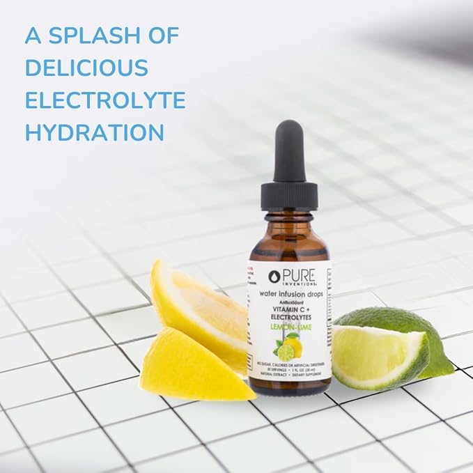 Pure Inventions - Lemon Lime Water Infusion Drops - Antioxidants, Vitamin C & Electrolytes - Health