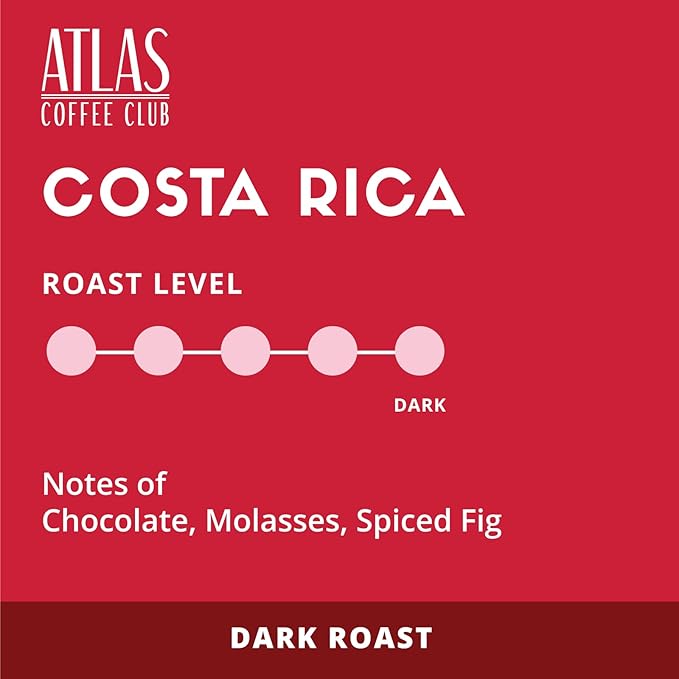 Atlas Coffee Club Coffee Pods – Dark Roast, Single-Origin Costa Rica, 24 Count – Compatible with