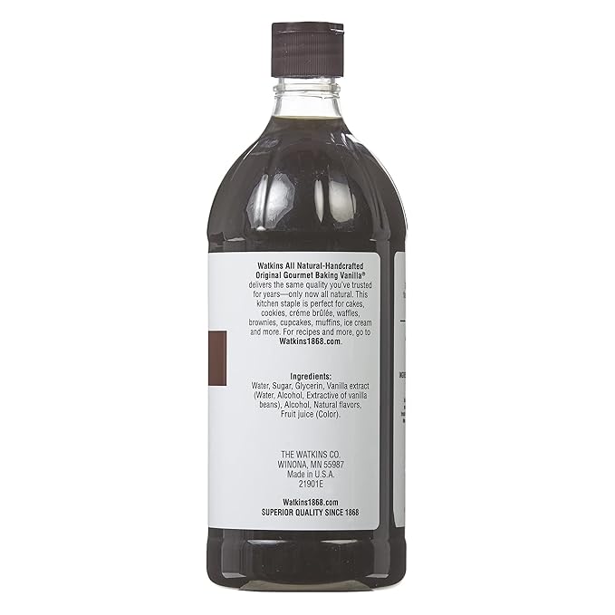 Watkins All Natural Original Gourmet Baking Vanilla, 32 fl. oz. Economy Sized Bottle, 1 Count