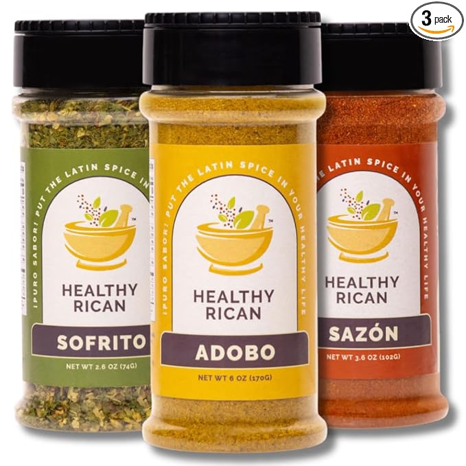 Healthy Rican Adobo Sazon Sofrito Seasoning and Herbs Mix Dry Non GMO No Preservatives MSG