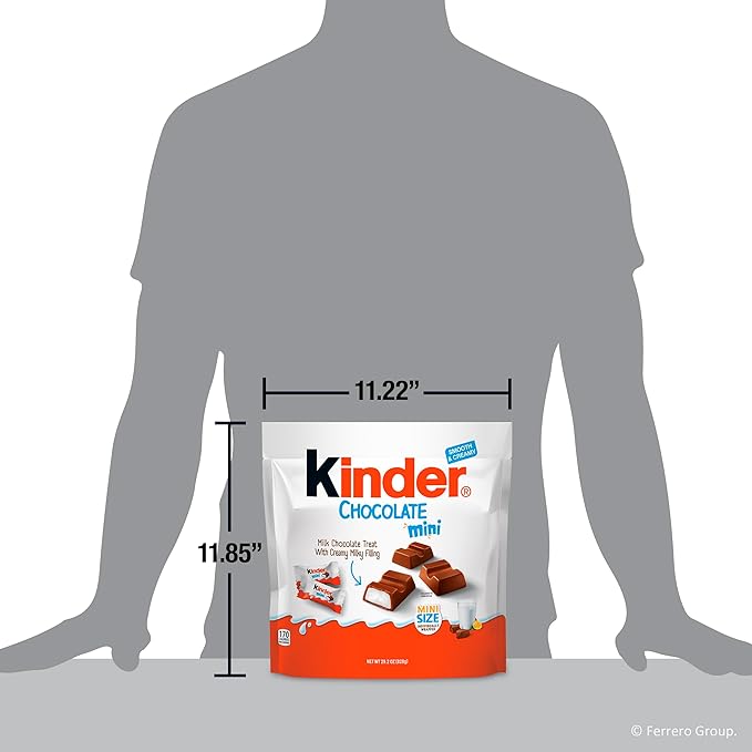 Kinder Chocolate Mini, 29.2 oz Bulk Pack, Up to 138 Minis, Milk Chocolate Bar with Creamy Milky