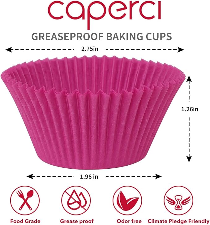 Caperci Rainbow Standard Cupcake Liners Bright Colorful Muffin Baking Cups 350-Count, Odorless