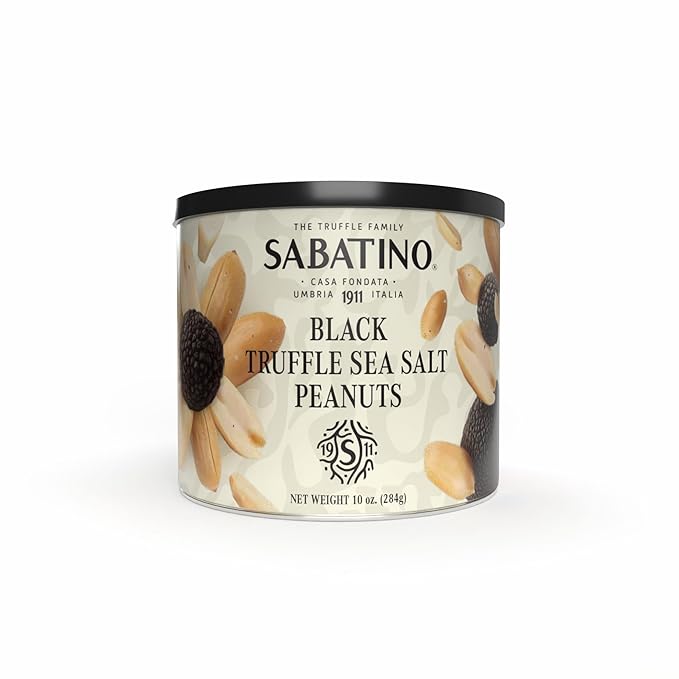Sabatino Black Truffle Sea Salt Peanuts ??Gourmet Roasted Peanuts with Black Truffle & Sea Salt