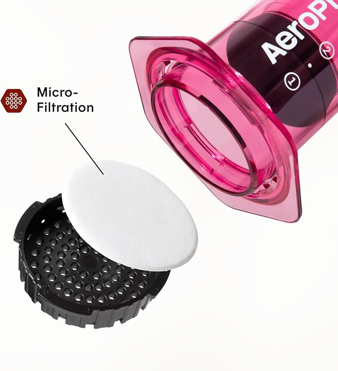 AeroPress Clear Pink Coffee Press – 3 In 1 Brew Method Combines French Press, Espresso, Full Bodied
