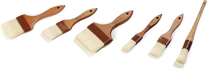 SPARTA 4037200 Boarhair Pastry Brush, Basting Brush with Flat Brushhead, 8.25"L x 1"W, Wood Handle