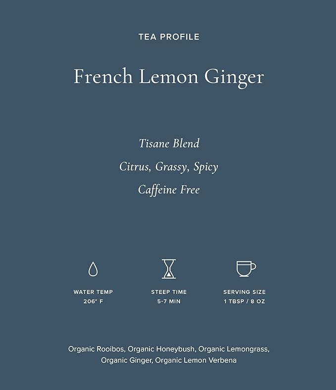 Art of Tea | French Lemon Ginger | 12 Count Eco Friendly Premium Quality Pyramid Tea Bags Sampler