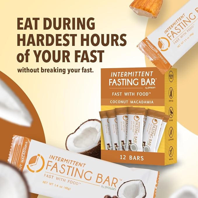 Prolon Fasting Bars | 5g Protein, 7g Fiber | Keto-Friendly, Gluten-Free, Dairy-Free, Plant-Based |