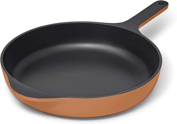 Caraway Cast Iron Skillet - 10.5” Enameled Cast Iron Pan With 3 Layer Enamel Coating - No Seasoning