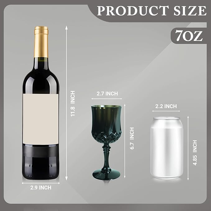 Plastic Wine Glasses，Plastic Goblets Vintage Style Cordial Drinking Glasses for Wedding Reception